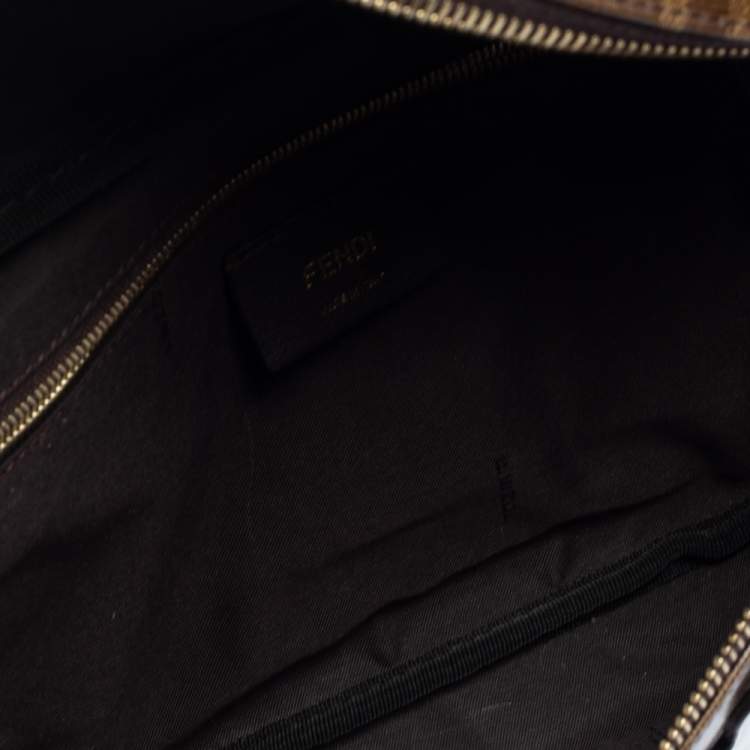 Pre Owned Fendi Brown Zucca Coated Canvas Spalmati Mania Belt Bag
