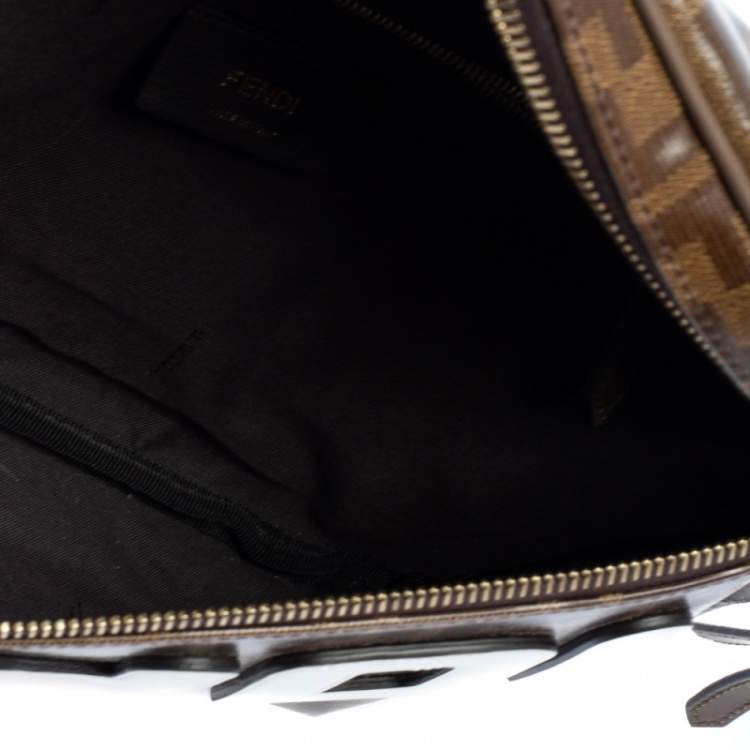 Pre Owned Fendi Brown Zucca Coated Canvas Spalmati Mania Belt Bag