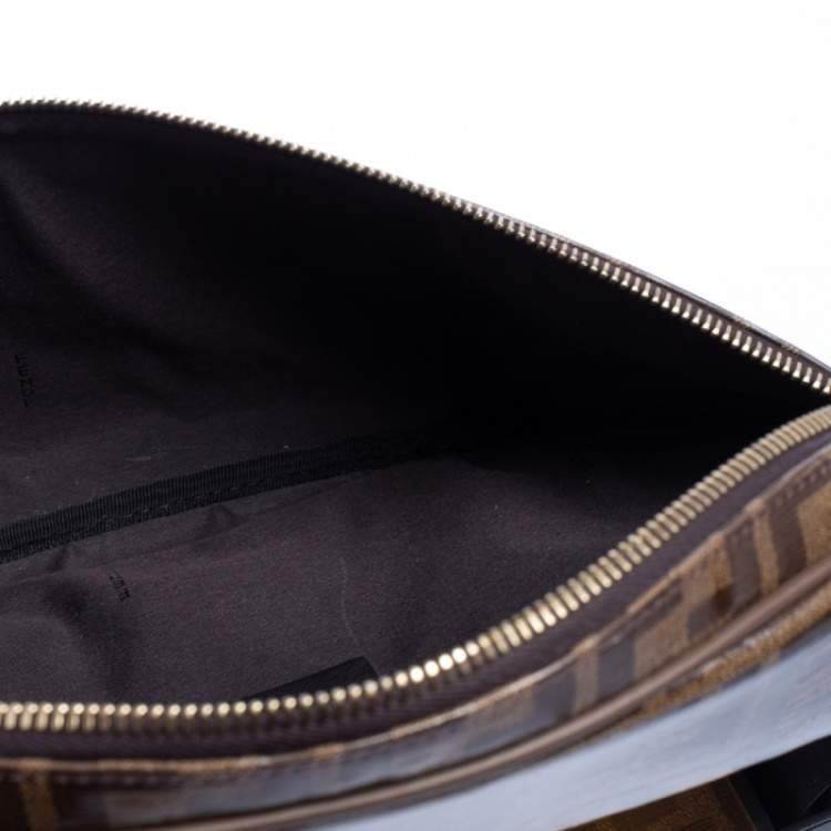 Pre Owned Fendi Brown Zucca Coated Canvas Spalmati Mania Belt Bag
