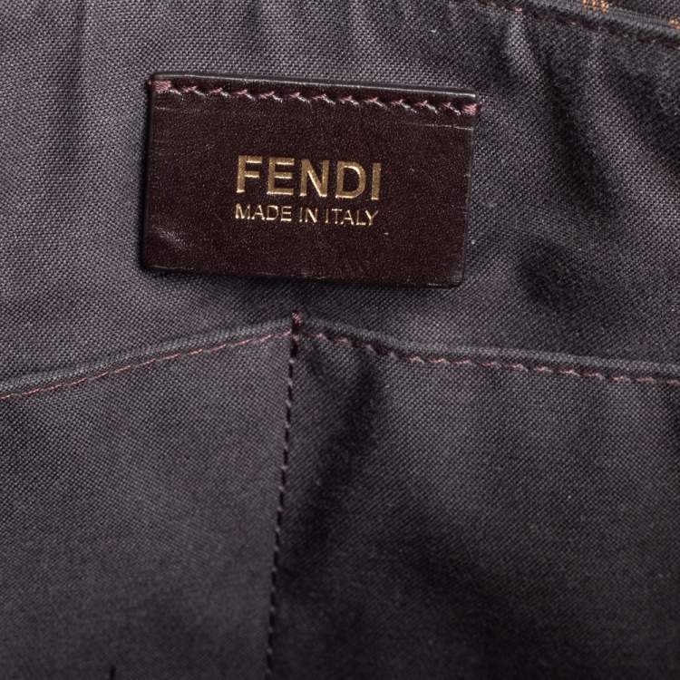 Pre Owned Fendi Tobacco Zucca Canvas and Leather Flap Shoulder Bag