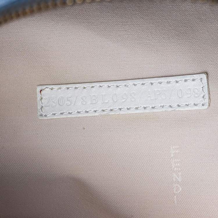 Pre Owned Fendi Multicolor Zucchino Coated Canvas and Patent Leather Forever Bauletto Boston Bag