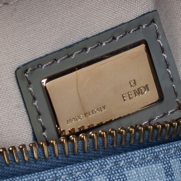 Pre Owned Fendi Multicolor Zucchino Coated Canvas and Patent Leather Forever Bauletto Boston Bag