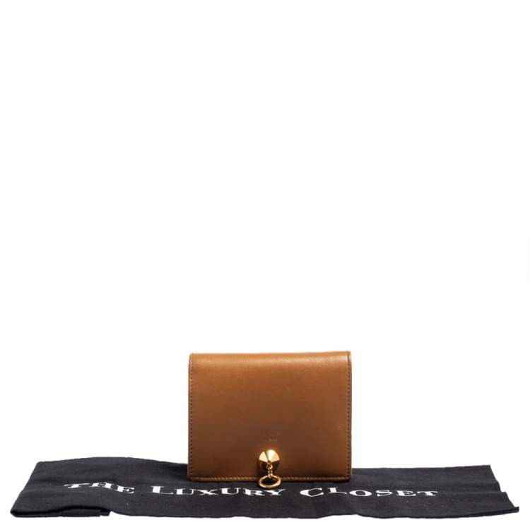 Pre Owned Fendi Brown Leather By The Way Bifold Wallet