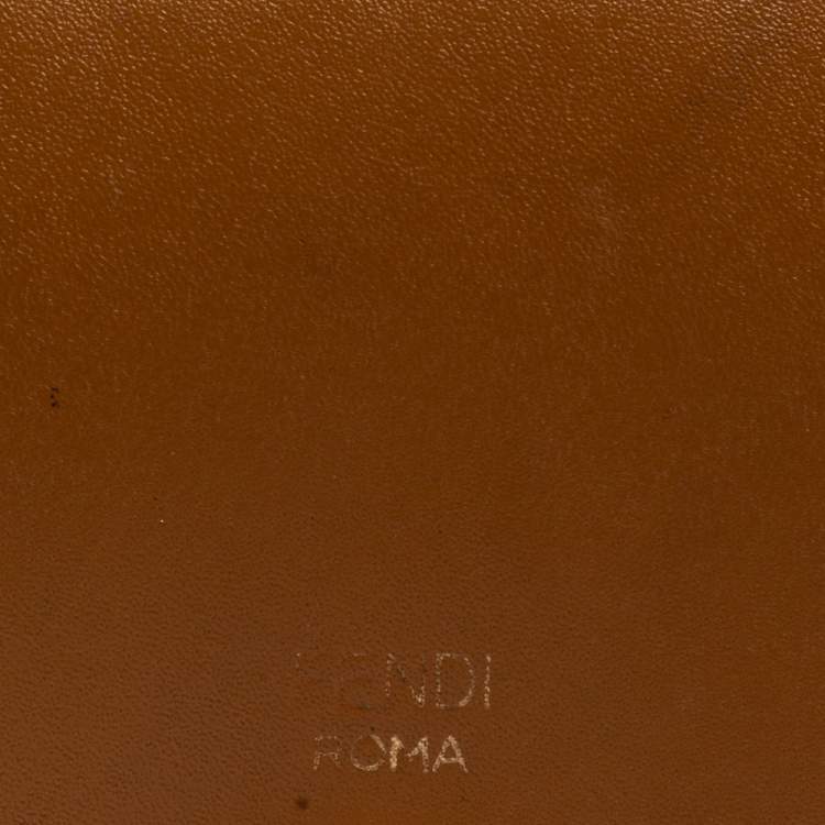 Pre Owned Fendi Brown Leather By The Way Bifold Wallet
