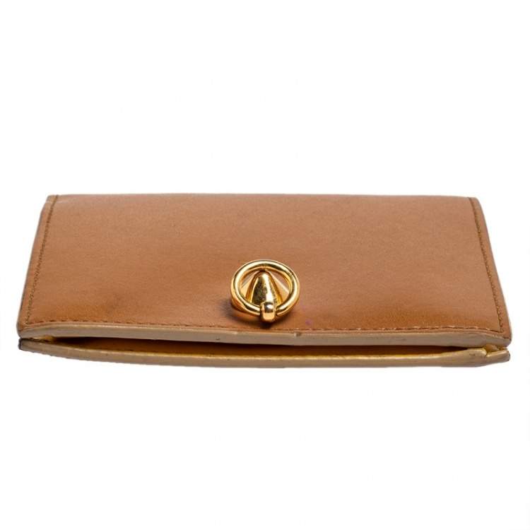 Pre Owned Fendi Brown Leather By The Way Bifold Wallet