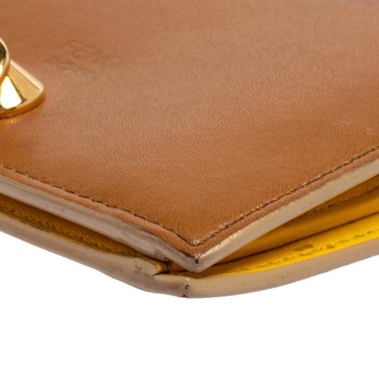 Pre Owned Fendi Brown Leather By The Way Bifold Wallet
