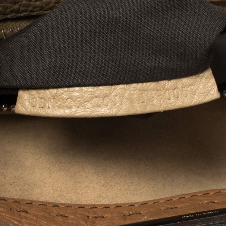 Pre Owned Fendi Brown Leather Medium Selleria Peekaboo Top Handle Bag
