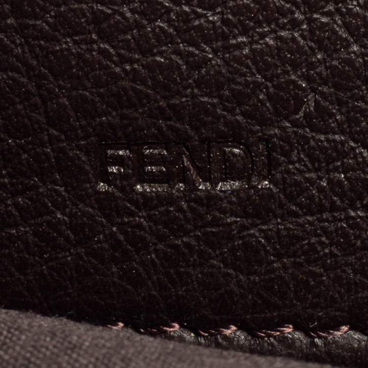 Pre Owned Fendi Tobacco Zucca Canvas and Leather Zip Around Wallet