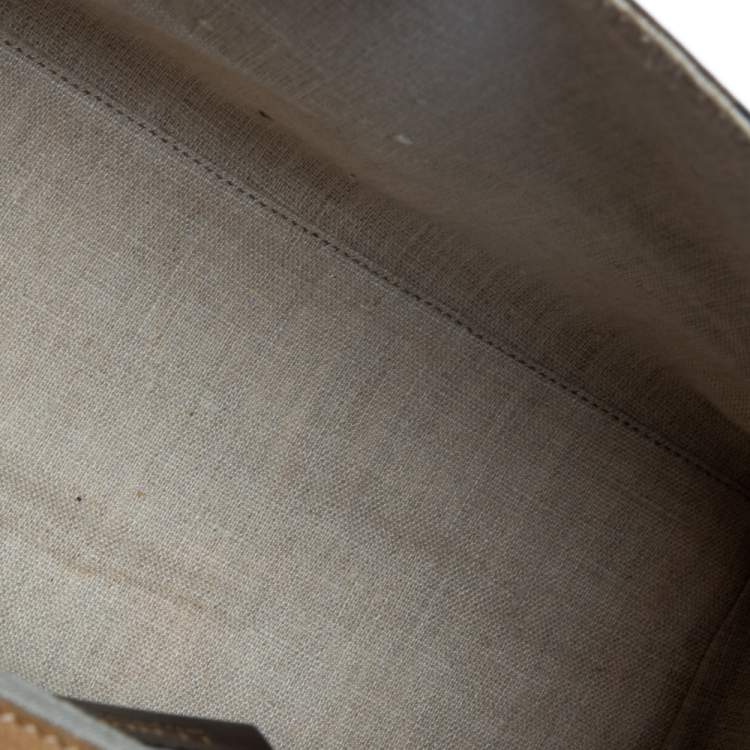 Pre Owned Fendi Multicolor Stripe Canvas and Leather Silvana Top Handle Bag