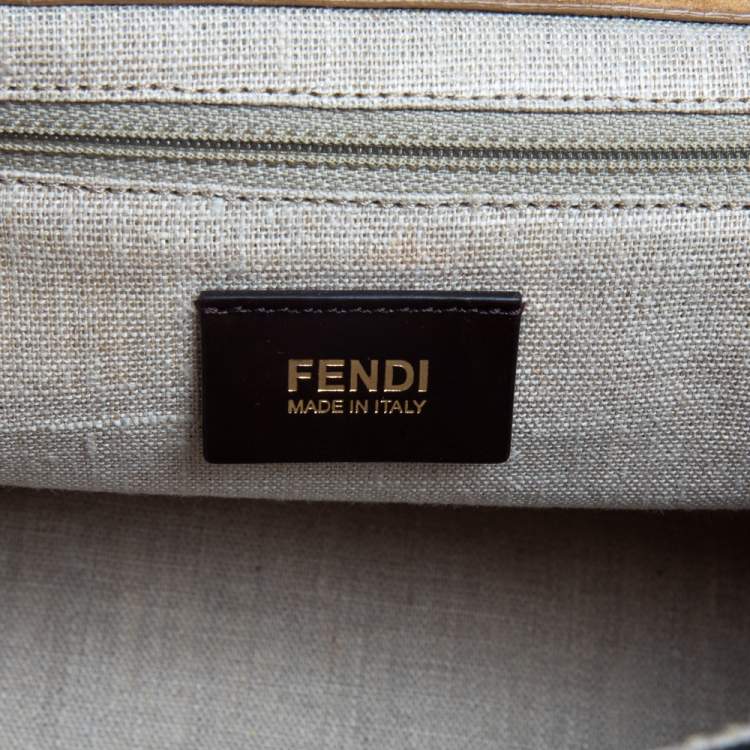 Pre Owned Fendi Multicolor Stripe Canvas and Leather Silvana Top Handle Bag