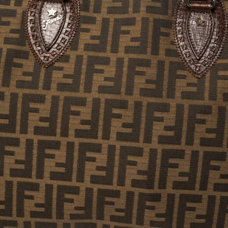 Pre Owned Fendi Tobacco Zucca Canvas and Leather Large De Jour Tote