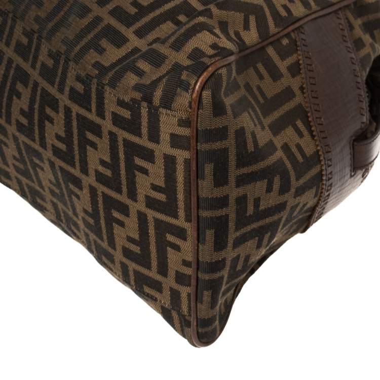 Pre Owned Fendi Tobacco Zucca Canvas and Leather Large De Jour Tote