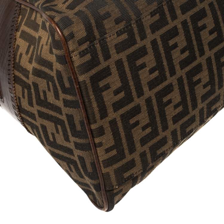 Pre Owned Fendi Tobacco Zucca Canvas and Leather Large De Jour Tote