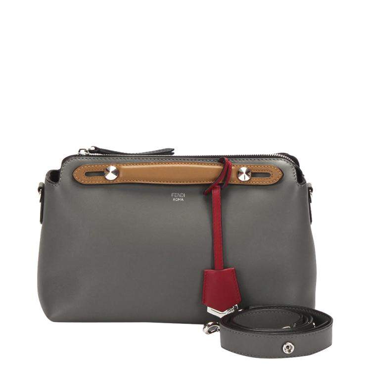 Pre Owned Fendi Grey Leather By The Way Satchel Bag