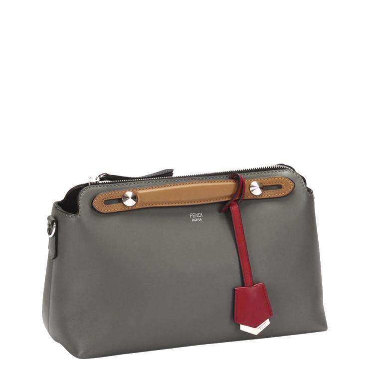Pre Owned Fendi Grey Leather By The Way Satchel Bag