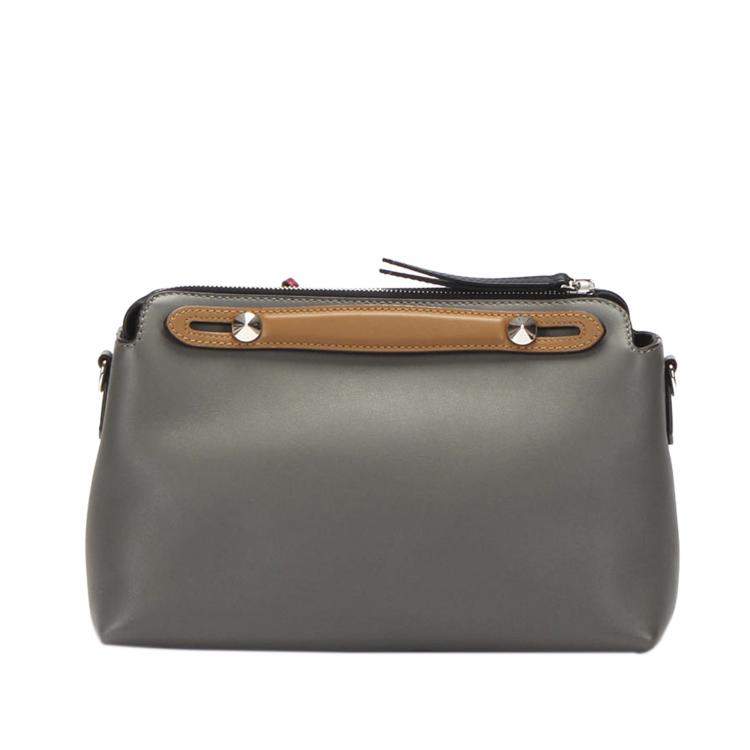 Pre Owned Fendi Grey Leather By The Way Satchel Bag