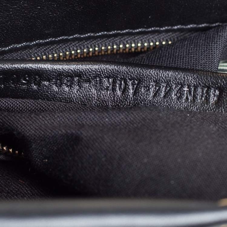مملوكة مسبقًا Fendi Black Leather Mini Studded Peekaboo Top Handle Bag