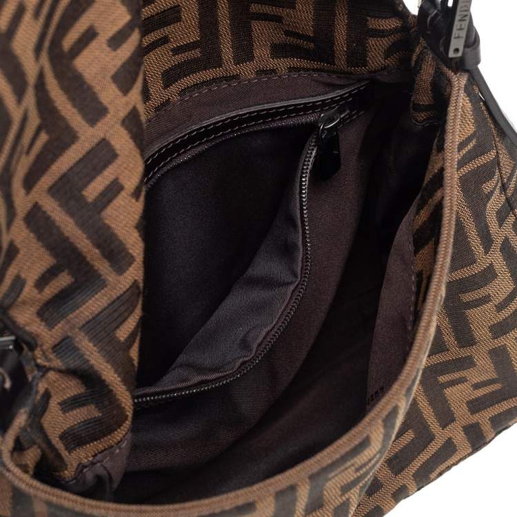Pre Owned Fendi Brown Zucca Canvas and Leather Mama Forever Shoulder Bag