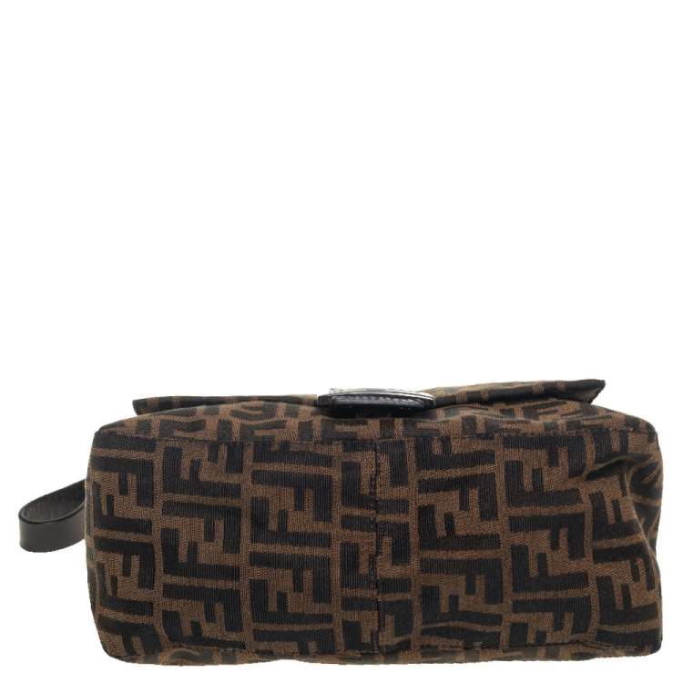Pre Owned Fendi Brown Zucca Canvas and Leather Mama Forever Shoulder Bag