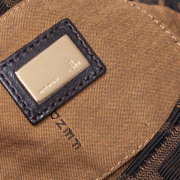 Pre Owned Fendi Tobacco Zucca Canvas and Leather Chef Shoulder Bag