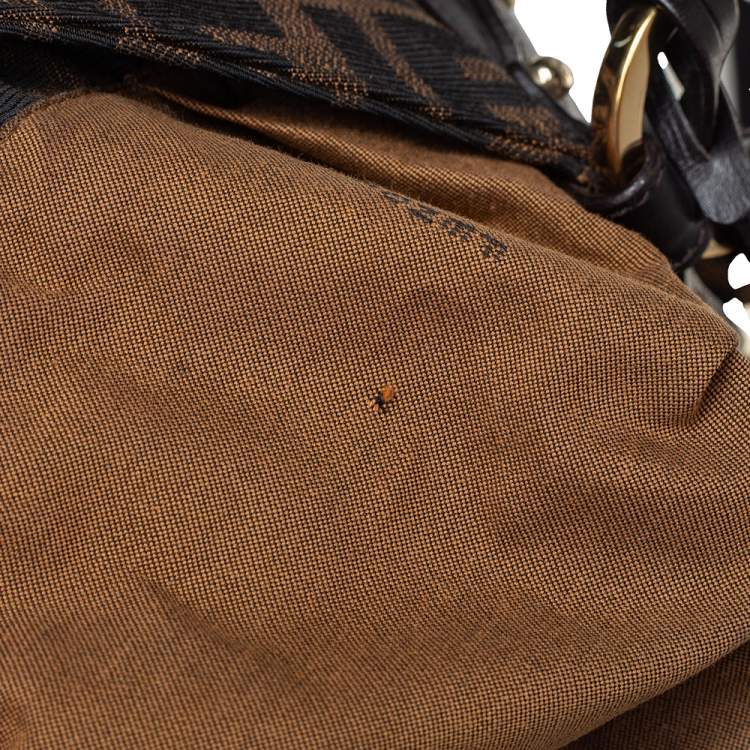 Pre Owned Fendi Tobacco Zucca Canvas and Leather Chef Shoulder Bag