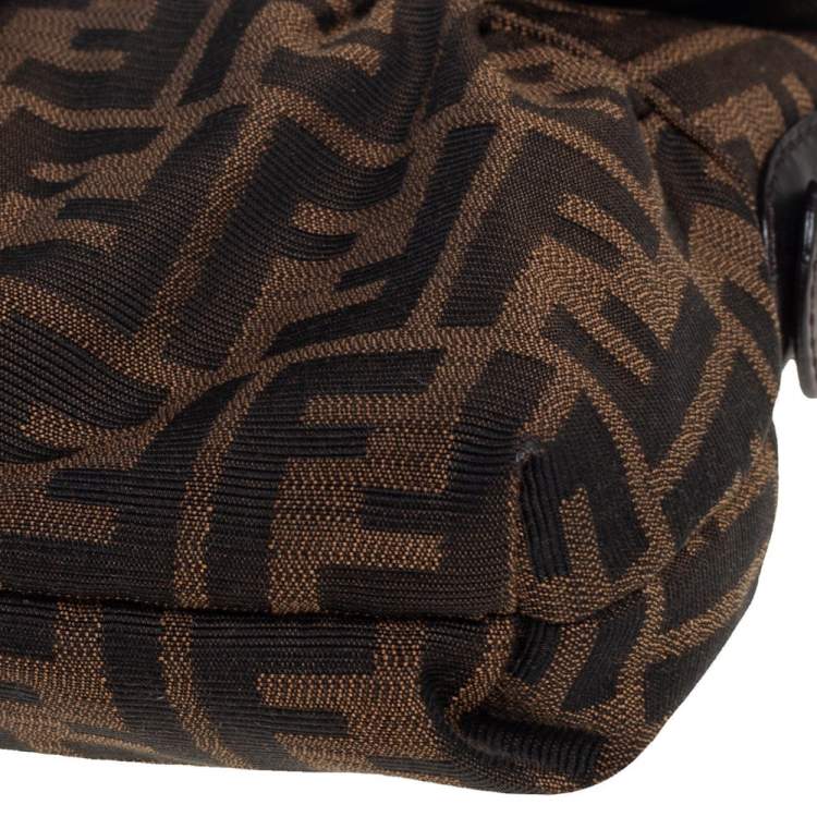 Pre Owned Fendi Tobacco Zucca Canvas and Leather Chef Shoulder Bag