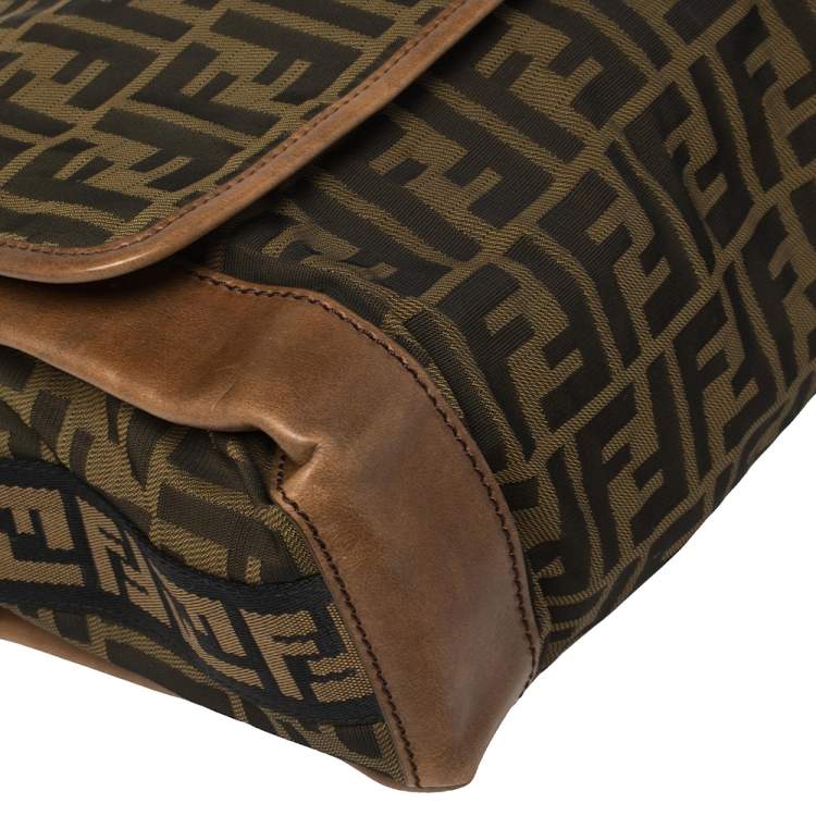 Pre Owned Fendi Tobacco Zucca Canvas Messenger Bag