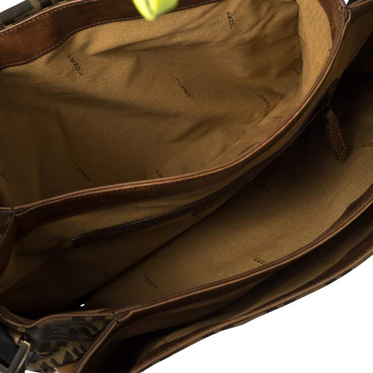 Pre Owned Fendi Tobacco Zucca Canvas Messenger Bag