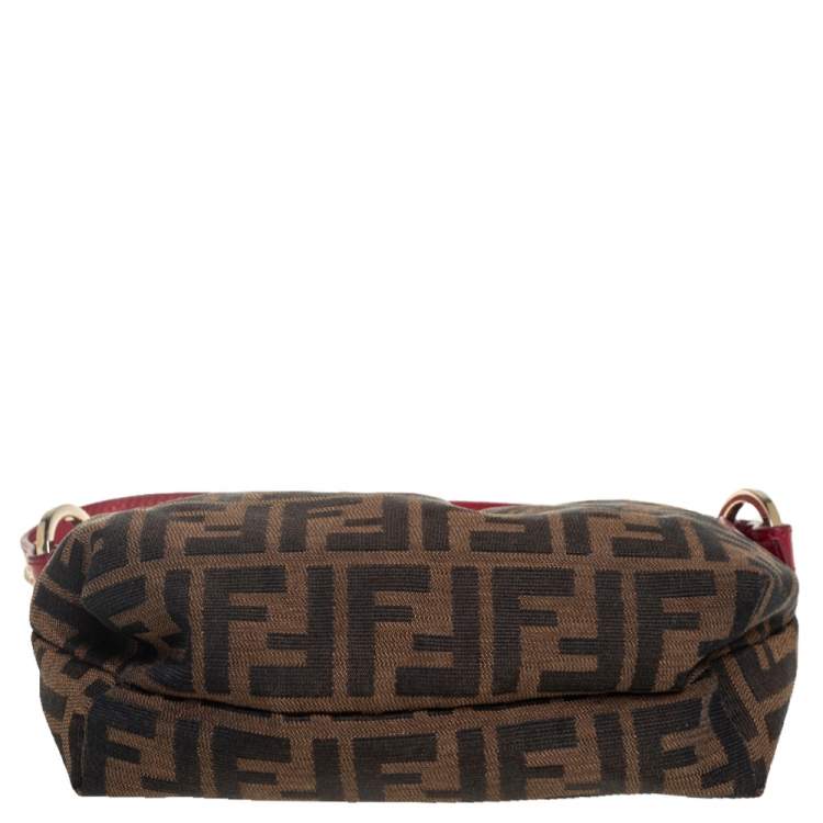 Pre Owned Fendi Tobacco Zucca Canvas and Leather Mini Chef Bag