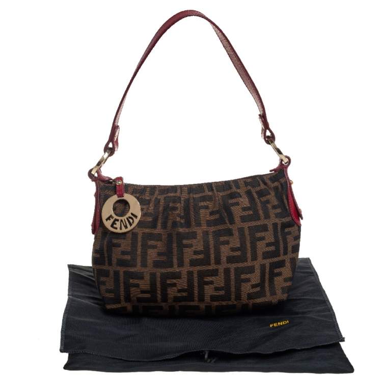 Pre Owned Fendi Tobacco Zucca Canvas and Leather Mini Chef Bag