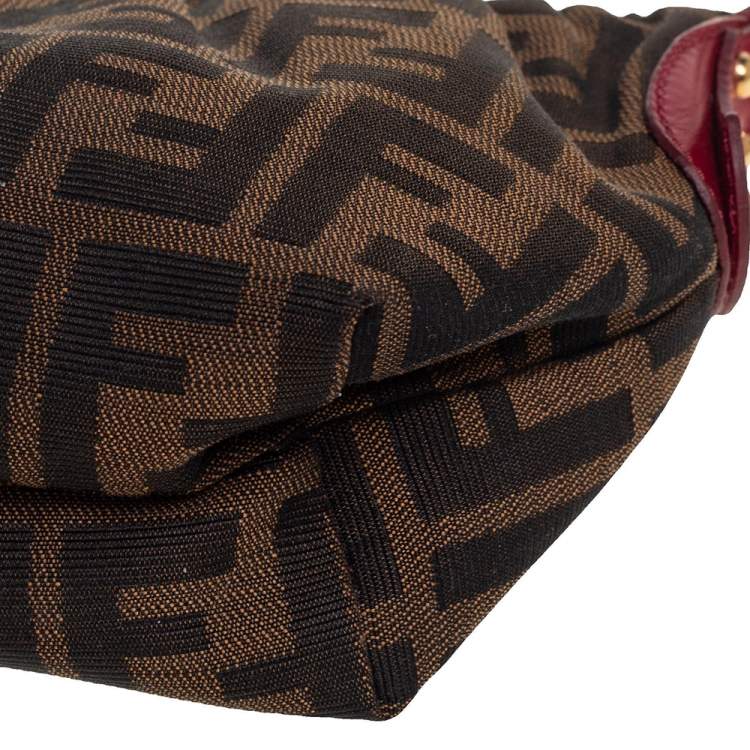 Pre Owned Fendi Tobacco Zucca Canvas and Leather Mini Chef Bag