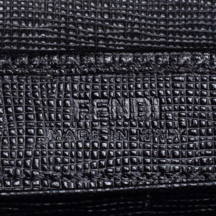 Pre Owned Fendi Black Leather 2Jours Continental Wallet