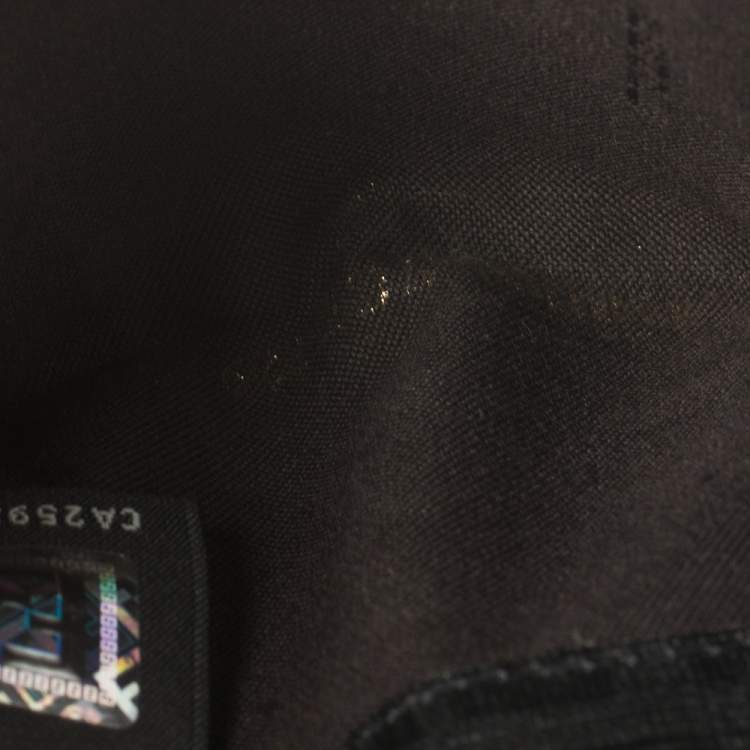 Pre Owned Fendi Black Zucchino Coated Canvas Compact Wallet