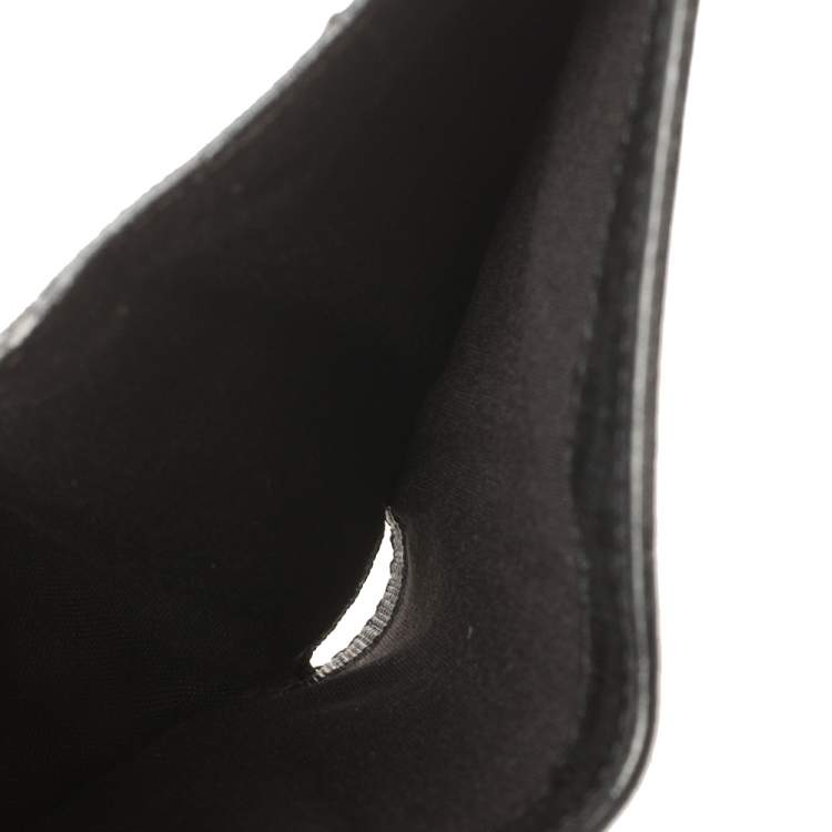 Pre Owned Fendi Black Zucchino Coated Canvas Compact Wallet