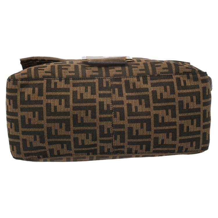 Pre Owned Fendi Tobacco Zucca Canvas and Leather Mama Forever Baguette Bag
