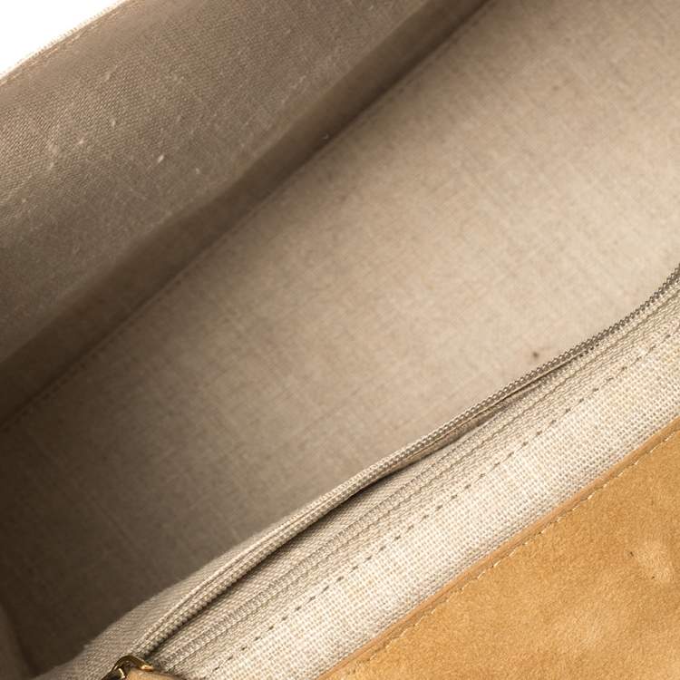 Pre Owned Fendi Multicolor Leather and Croc Leather Silvana Top Handle Bag