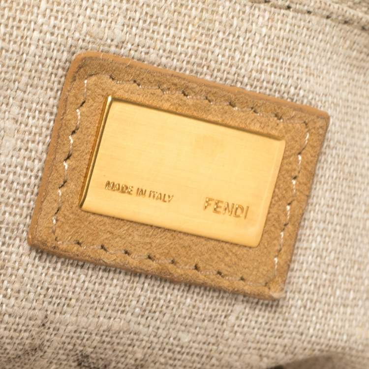 Pre Owned Fendi Multicolor Leather and Croc Leather Silvana Top Handle Bag