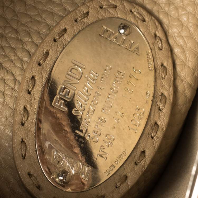 Pre Owned Fendi Brown Leather Medium Selleria Peekaboo Top Handle Bag