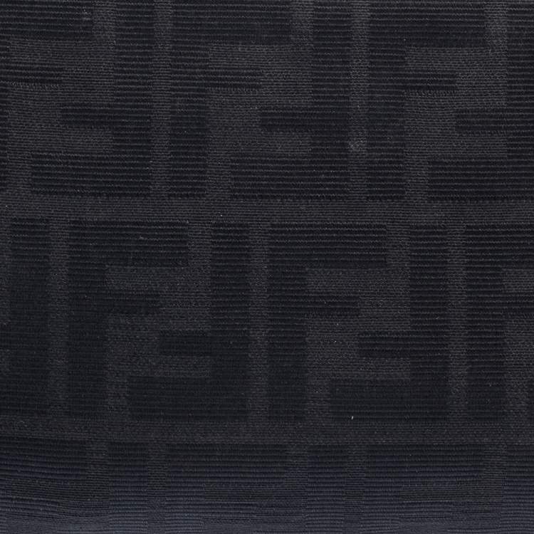 Pre Owned Fendi Black Zucca Canvas Pochette Bag