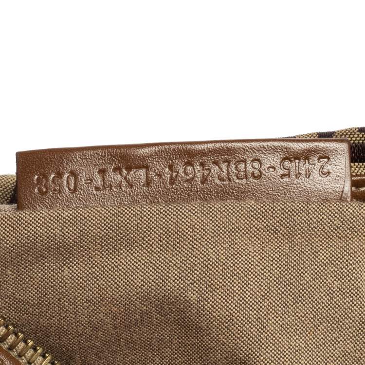 Pre Owned Fendi Brown Zucchino Print Canvas and Leather Small Chef Bag