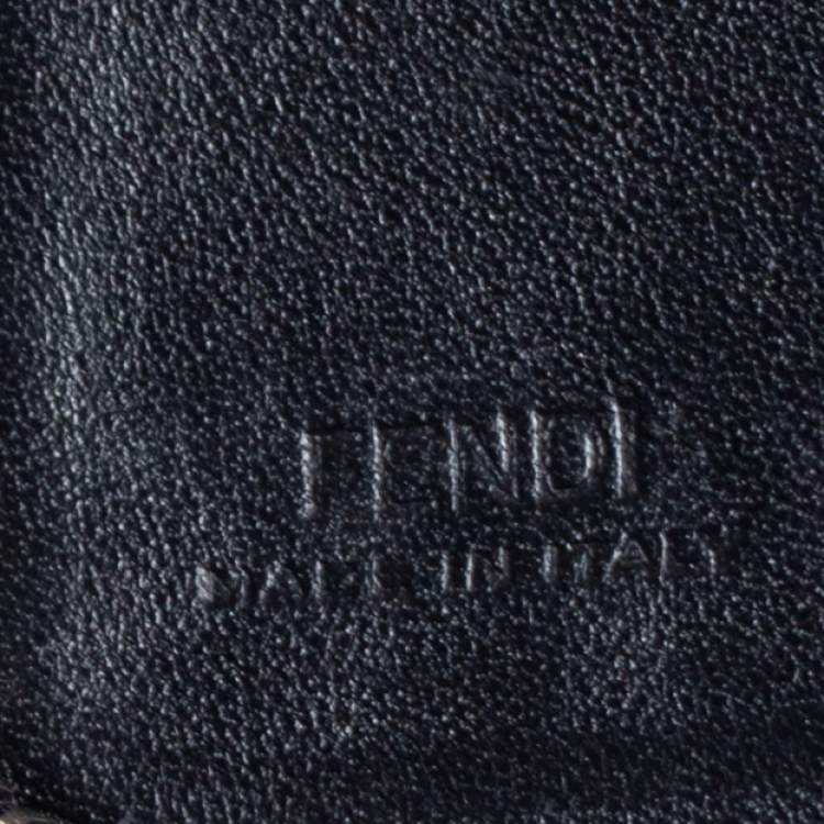 Pre Owned Fendi Black Leather Zippy Organizer Wallet