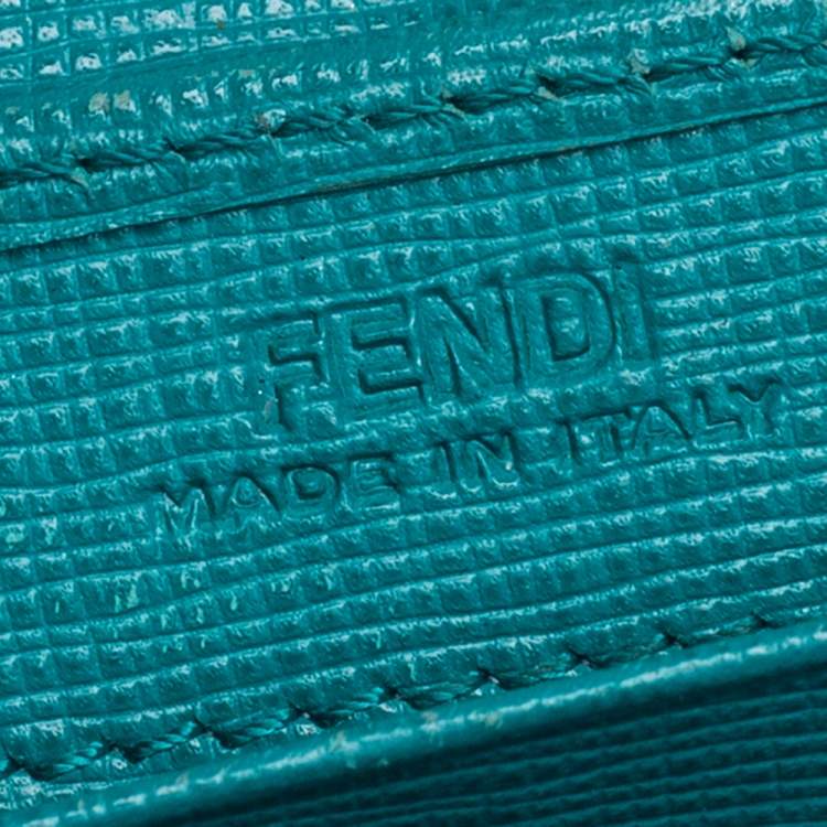 Pre Owned Fendi Two Tone Green Leather 2Jours Continental Wallet