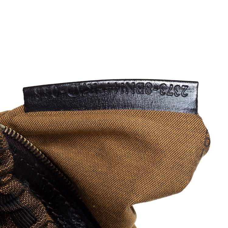 Pre Owned Fendi Tobacco Zucca Canvas and Leather Medium Magic Shoulder Bag