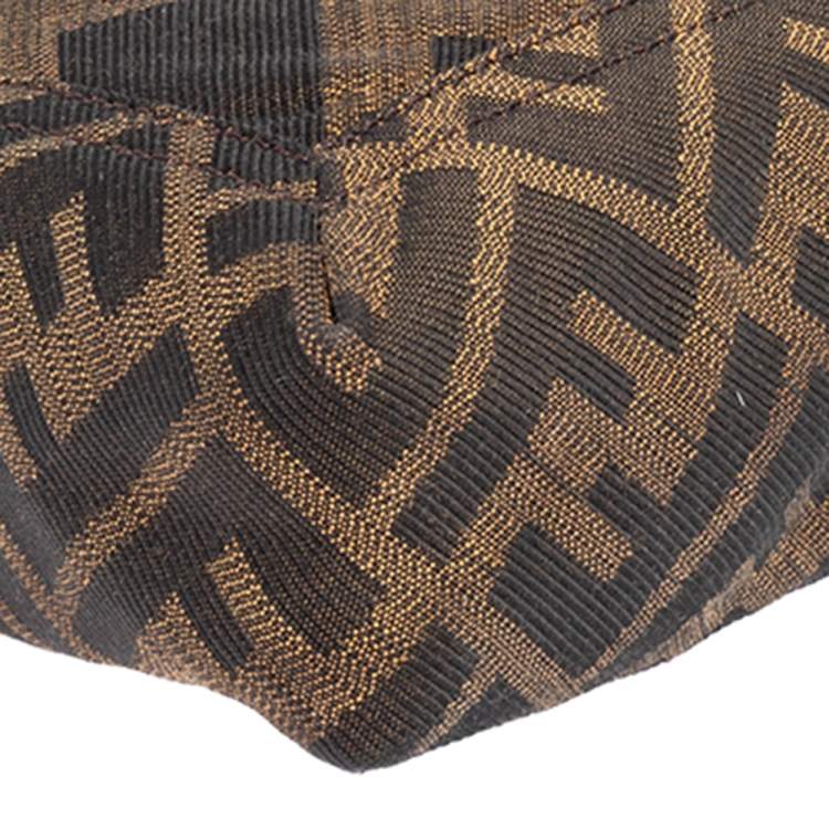 Pre Owned Fendi Brown Zucca Canvas and Leather Chain Shoulder Bag