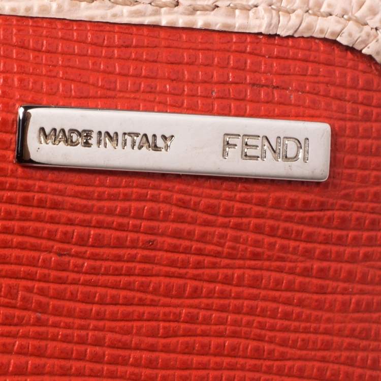 Pre Owned Fendi Beige Leather Monster Eye Elite Continental Wallet