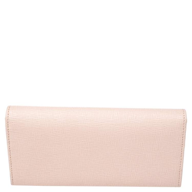 Pre Owned Fendi Beige Leather Monster Eye Elite Continental Wallet