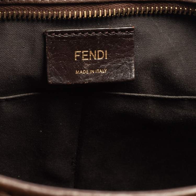 Pre Owned Fendi Tobacco Zucca Canvas and Leather Grande Tote