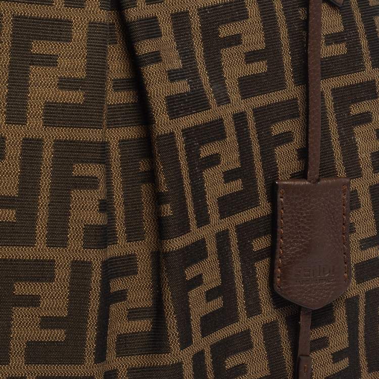 Pre Owned Fendi Tobacco Zucca Canvas and Leather Grande Tote