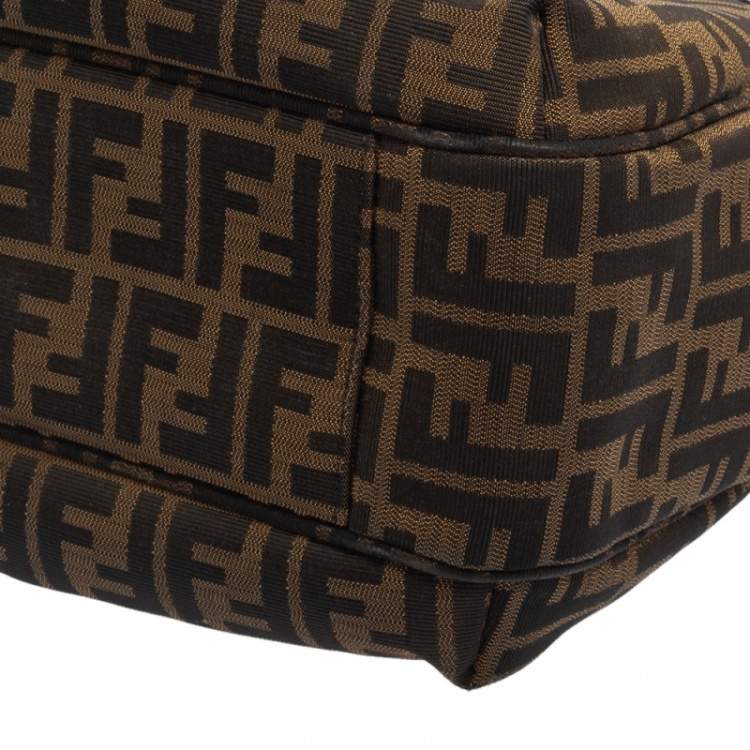 Pre Owned Fendi Tobacco Zucca Canvas and Leather Grande Tote