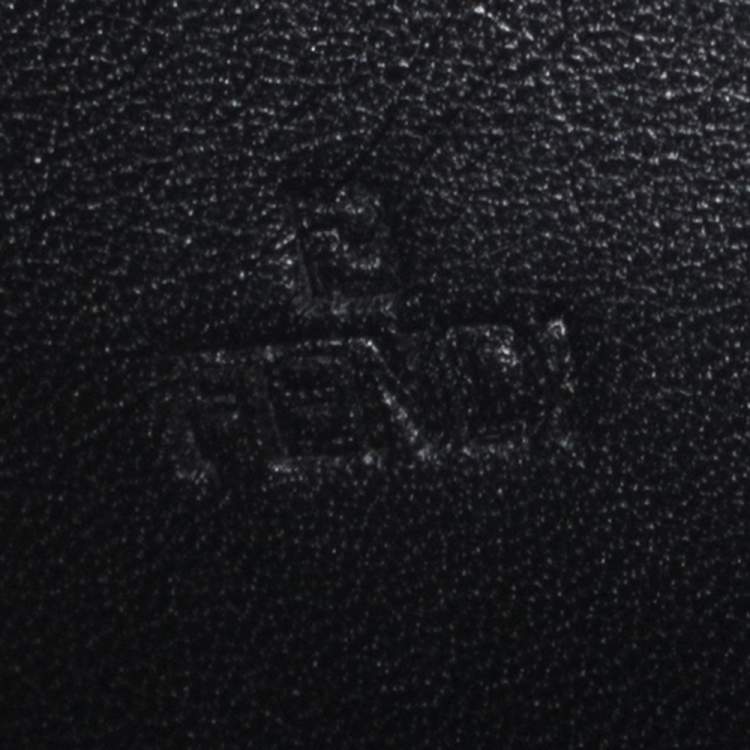 Pre Owned Fendi Black Zucchino Embossed Leather Zip Around Wallet 